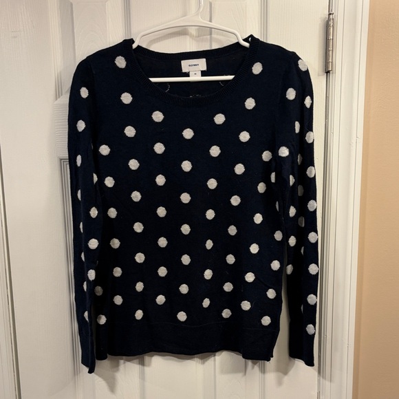 Old Navy Sweaters - Old Navy Dark Blue Sweater with White Dots